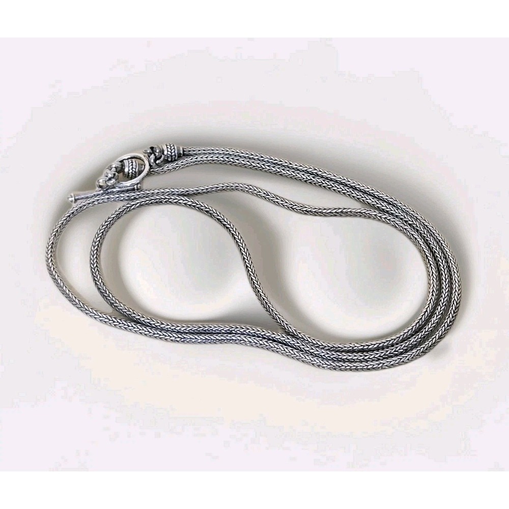 Bali Suarti Spiga Sterling Silver Thick Wheat Chain Necklace Silver 31" 29.7g